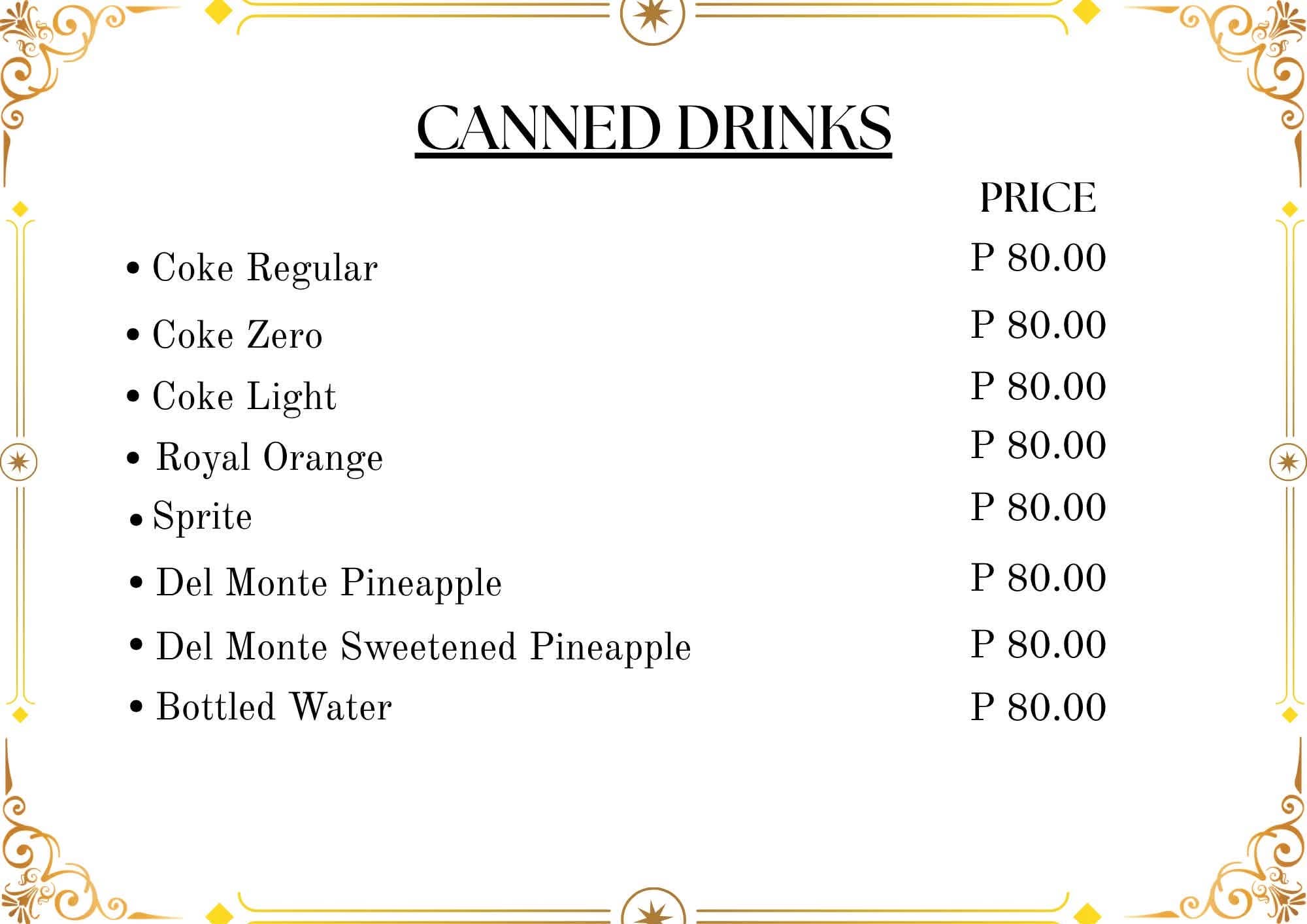 Green Field Restaurant beverages — page 3